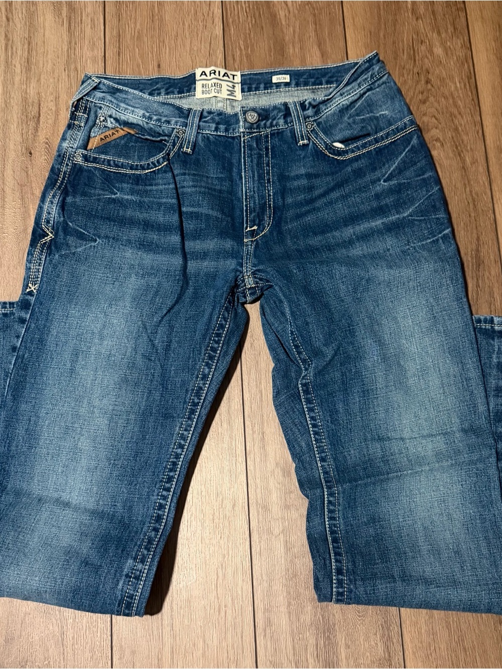 Ariat Relaxed Boot Cut Jeans in Blue Denim